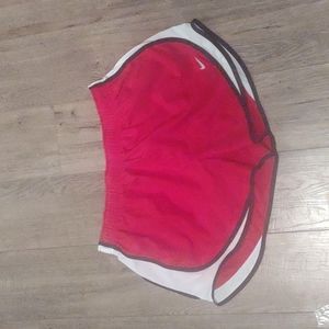 XL women's red and white Nike DRI Fit Shorts
